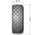Preview: LOUISE SC Rock Reifen soft auf Felge schwarz mit tauschbare Radmitnehmer