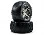 Preview: Traxxas Reifen verklebt auf schwarzer Chrom Felge 12mm TRX3770A