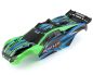 Preview: Traxxas Karosserie Rustler 4X4 grün blau komplett TRX6734G