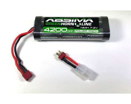 Absima Greenhorn NiMH Stick Pack 7.2V 4200 T-Plug und Tamiya Adapter AB-4100012