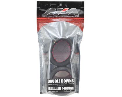 AKA Buggy Reifen 1:8 Double Down Super Soft Long Wear mit roten Einlagen