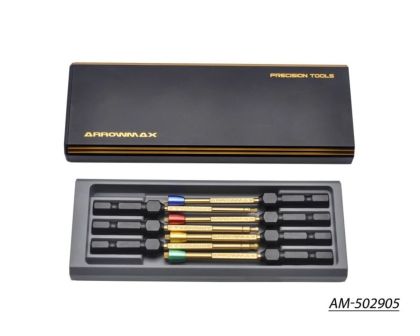 ARROWMAX Power Tool Tip Set 7 Pieces With Alu Case Black Golden