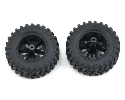 Team Associated MT28 Front and Rear Wheels and Tires mounted