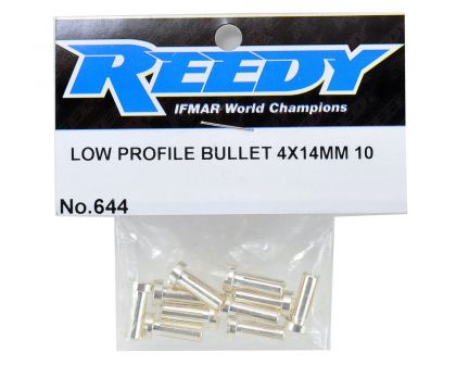Reedy Stecker 4mm silber Low Profile 10 Stück