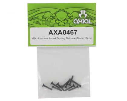 Axial M3x16mm Hex Socket Tapping Flat Head Black 10pcs
