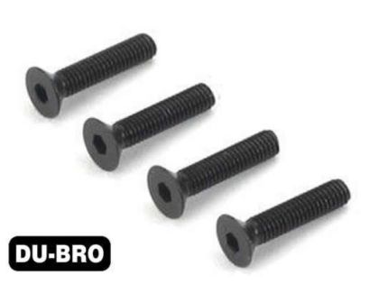 DU-BRO Screws 3.0mm x 12 Flat-Head Socket Screws 4 pcs per package