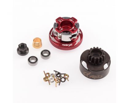 Alpha Plus 4-Shoe Clutch System with 14T Clutch Bell red