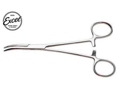 Excel Tools Tool Hemostats Curved Nose Stainless Steel 5in / 12.7cm