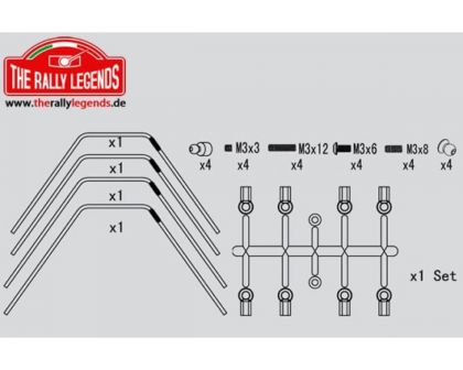 Rally Legends Ersatzteil Rally Legends Stabilisator kit 1.4/1.6mm EZRL2308