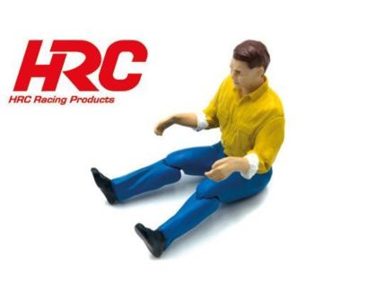 HRC Racing Fahrerfigur 64x80mm gelber Anzug blaue Hose bewegliche Beine