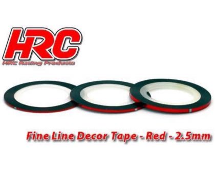 HRC Racing Feines Liniendekor Klebeband 2.5mm x 15m Rot Metallic 15m HRC5061RE25