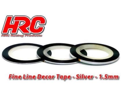 HRC Racing Feines Liniendekor Klebeband 1.5mm x 15m Silber 15m