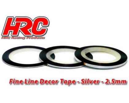 HRC Racing Feines Liniendekor Klebeband 2.5mm x 15m Silber 15m HRC5061SL25