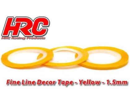 HRC Racing Feines Liniendekor Klebeband 1.5mm x 15m Gelb Metallic 15m