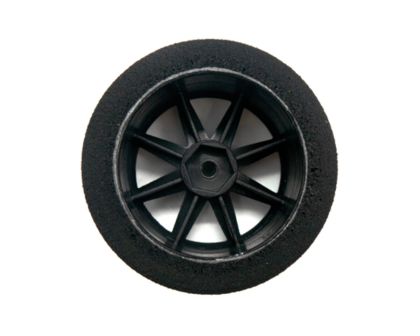 HRC Moosgummi Reifen 1/10 montiert auf schwarz Felgen 30mm 35 Shore