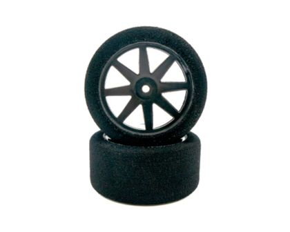 HRC Moosgummi Reifen 1/10 montiert auf schwarz Felgen 30mm 42 Shore HRC61096BK