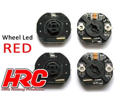HRC Racing Lichtset 1/10 TC/Drift LED Räder LED 12mm Hex Rot