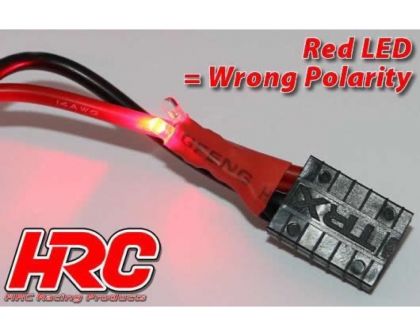 HRC Racing Fahr und Ladekabel mit Polarity Check LED 4mm Gold Stecker zu TRX und Balancer Stecker