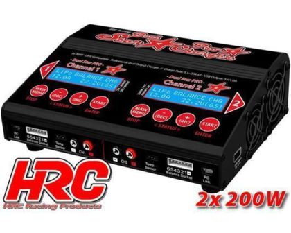 HRC Racing Dual Star PRO Ladegerät Charger V2.0 2x 200W HRC9362B