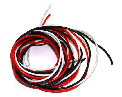 HRC Racing Kabel 22 Gauge 0.33mm2 White Rot und Schwarz Flach 2m