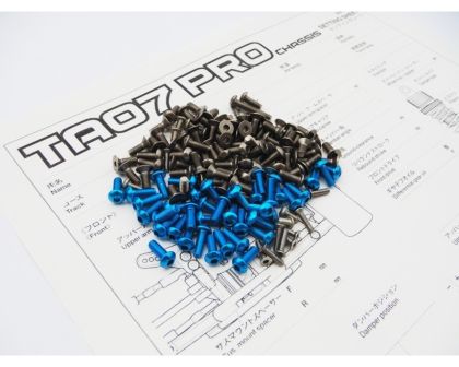 Hiro Seiko TA07 PRO Titanium and Alloy Hex Socket Screw Set T-Blue