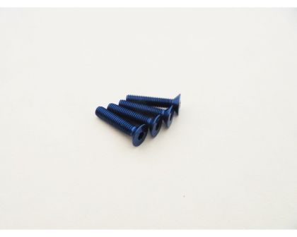 Hiro Seiko Senkkopfschrauben Alu 3x20mm Yokomo blau