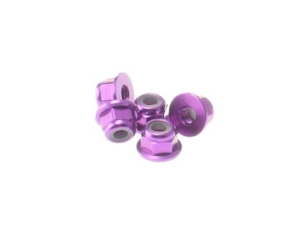 Hiro Seiko 3mm Alloy Flange Nylon Nut Purple HS-69239