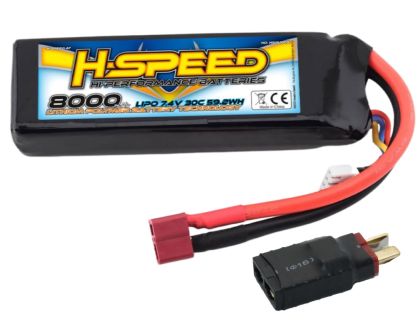 H-SPEED LiPo Akku 8000mAh 7.4V 30C mit Traxxas Adapter HSPLI005-TRX