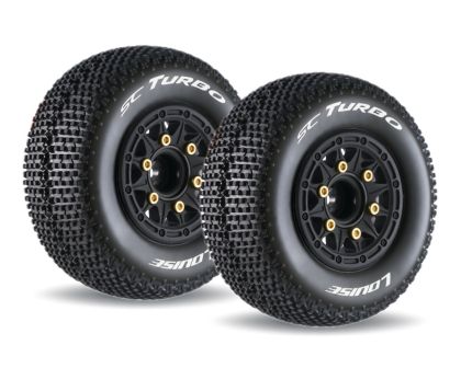 LOUISE SC Turbo Reifen soft auf Felge schwarz mit tauschbare Radmitnehmer