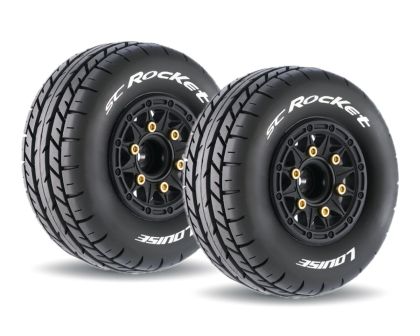 LOUISE SC Rocket Reifen soft auf Felge schwarz mit tauschbare Radmitnehmer LOUT3154SB