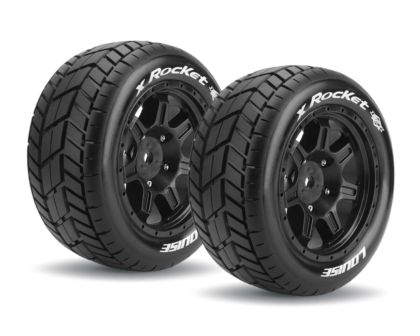 LOUISE X-ROCKET Sport Reifen auf schwarz Felge für Arrma Karton 8S