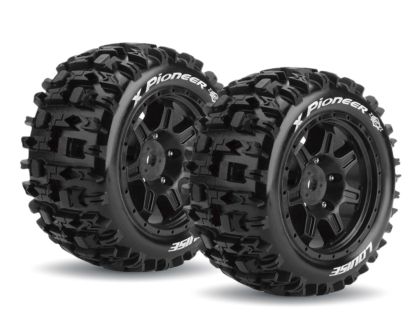 LOUISE X-PIONEER Sport Reifen auf schwarz Felge für Arrma Karton 8S