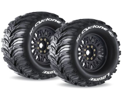 LOUISE MT Cyclone 1/8 Sport Reifen auf Felge schwarz 17mm mit tauschbare Radmitnehmer