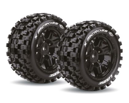 LOUISE X-MCROSS Sport Reifen auf schwarz Felge für Arrma Karton 8S