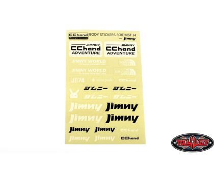 RC4WD Logo Decal Sheet for MST 4WD Off-Road Car Kit J4 Jimny Body