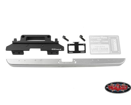 RC4WD Classic Front Bumper License Plate for Trail Finder 2 Truck Kit LWB 1980 Toyota Land Cruiser FJ55 Lexan Body Set Silver RC4VVVC1398
