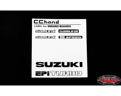 RC4WD Decal Sheet for Enduro Bushido