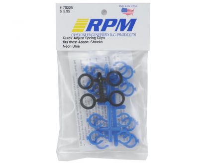 RPM Federklammern für Associated und HPI Dämpfer blau