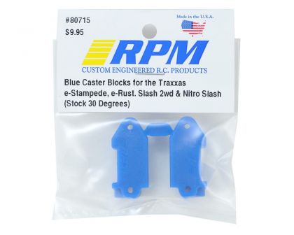 RPM Caster Blocks blau vorne für Rustler/Stampede