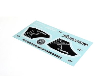 Sparko Racing Spoiler Sticker schwarz und weiß