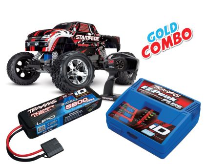 Traxxas Stampede rot RTR Gold Combo