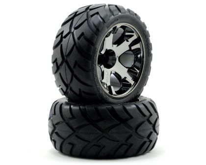 Traxxas Reifen auf schwarzer Chrom Felge vorne oder hinten 12mm