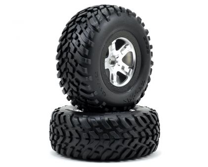 Traxxas Offroad Racing Reifen auf Chrom schwarz Felge vorne 12mm TRX5875X
