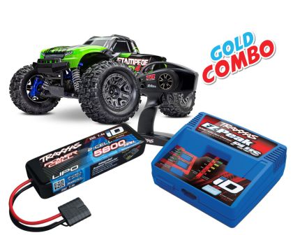Traxxas Stampede 4x4 grün BL-2S Brushless Gold Combo
