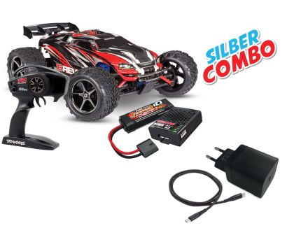 Traxxas E-Revo 1:16 rot RTR Brushed Silber Combo