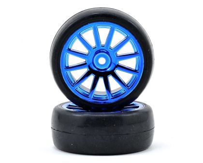 Traxxas Slick Reifen auf Felge blau TRX7573R
