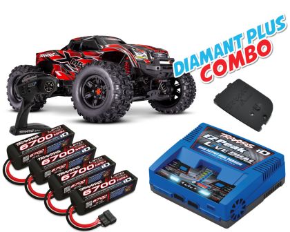 Traxxas X-Maxx 8S rot Belted Diamant Plus Combo TRX77096-4-RED-DIAMANT-PLUS-COMBO