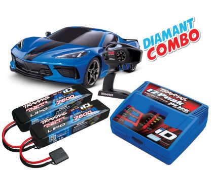 Traxxas Corvette C8 4Tec 3.0 blau Diamant Combo TRX93054-4-BLUE-DIAMANT-COMBO