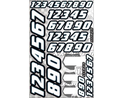 XXX Main Aufkleber Nummern Race White XN002