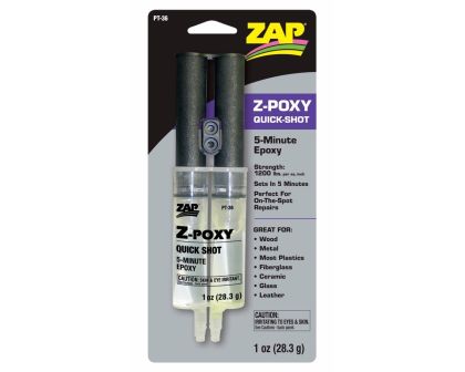 ZAP Kleber Z-Poxy Quick Shot Dual Syringe 28.3g 1 oz. ZPT36
